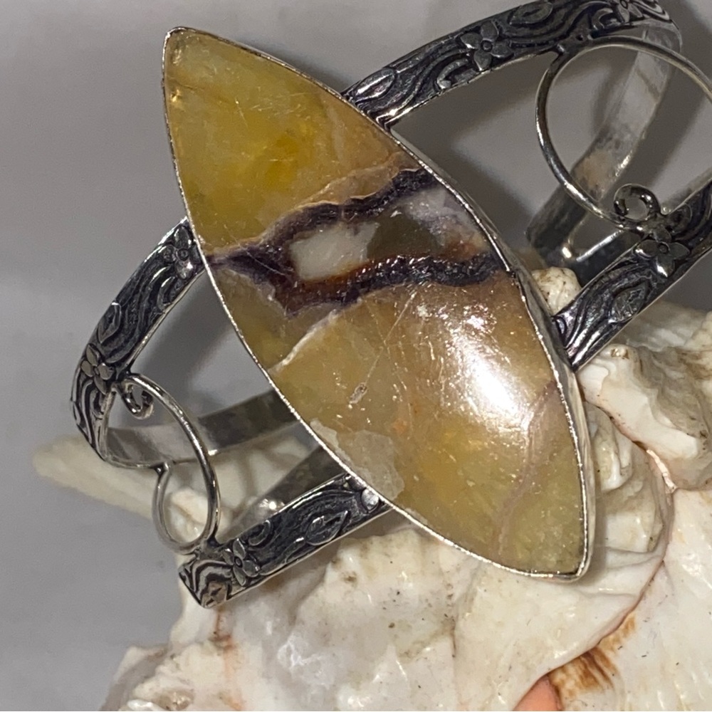 Sale * Gorgeous Yellow Fluorite Artisan cuff